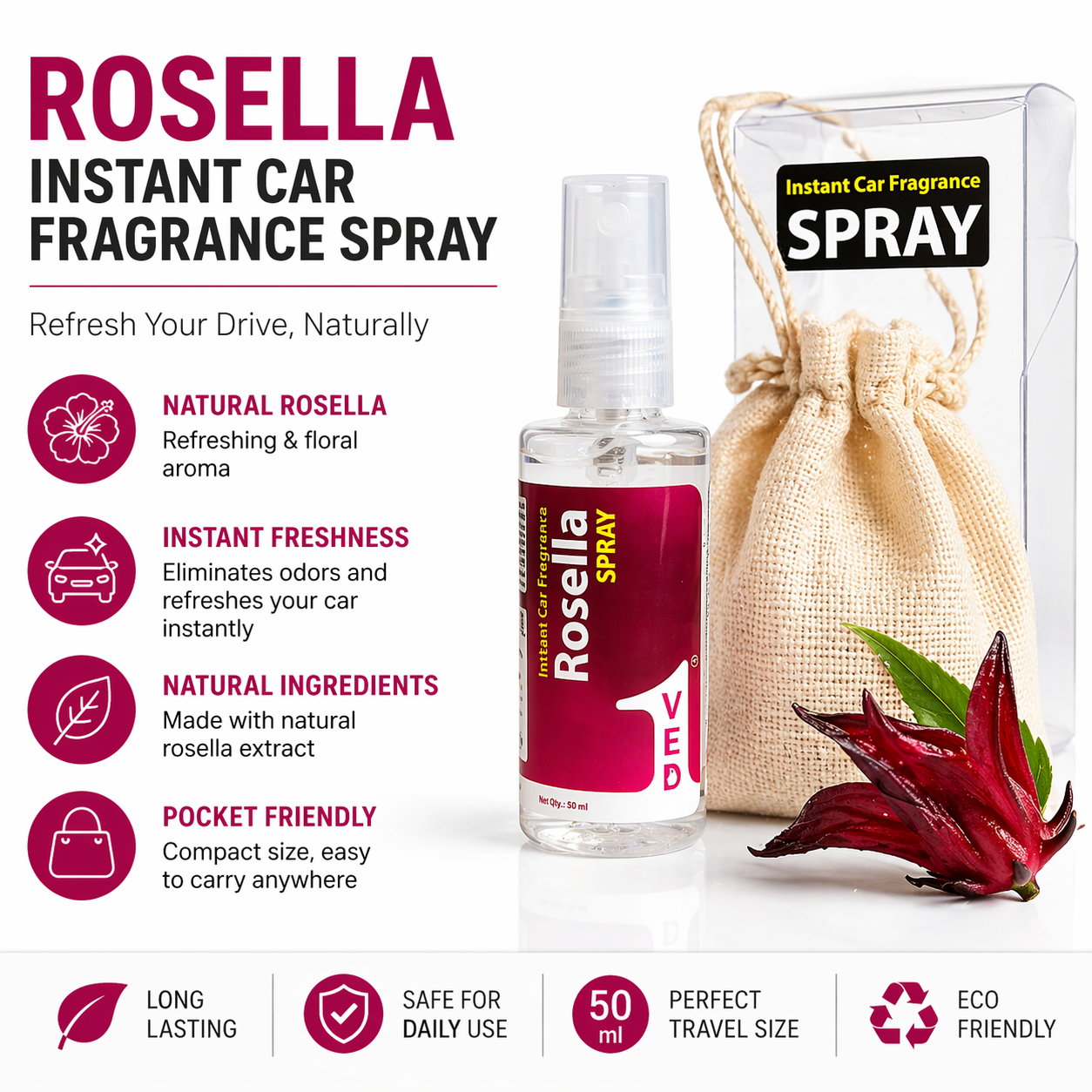 1 hanging bag + 1 Instant Car Spray