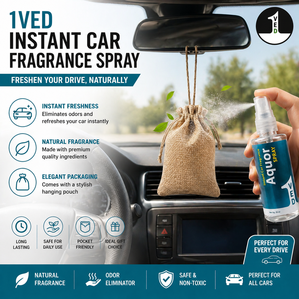 1 hanging bag + 1 Instant Car Spray