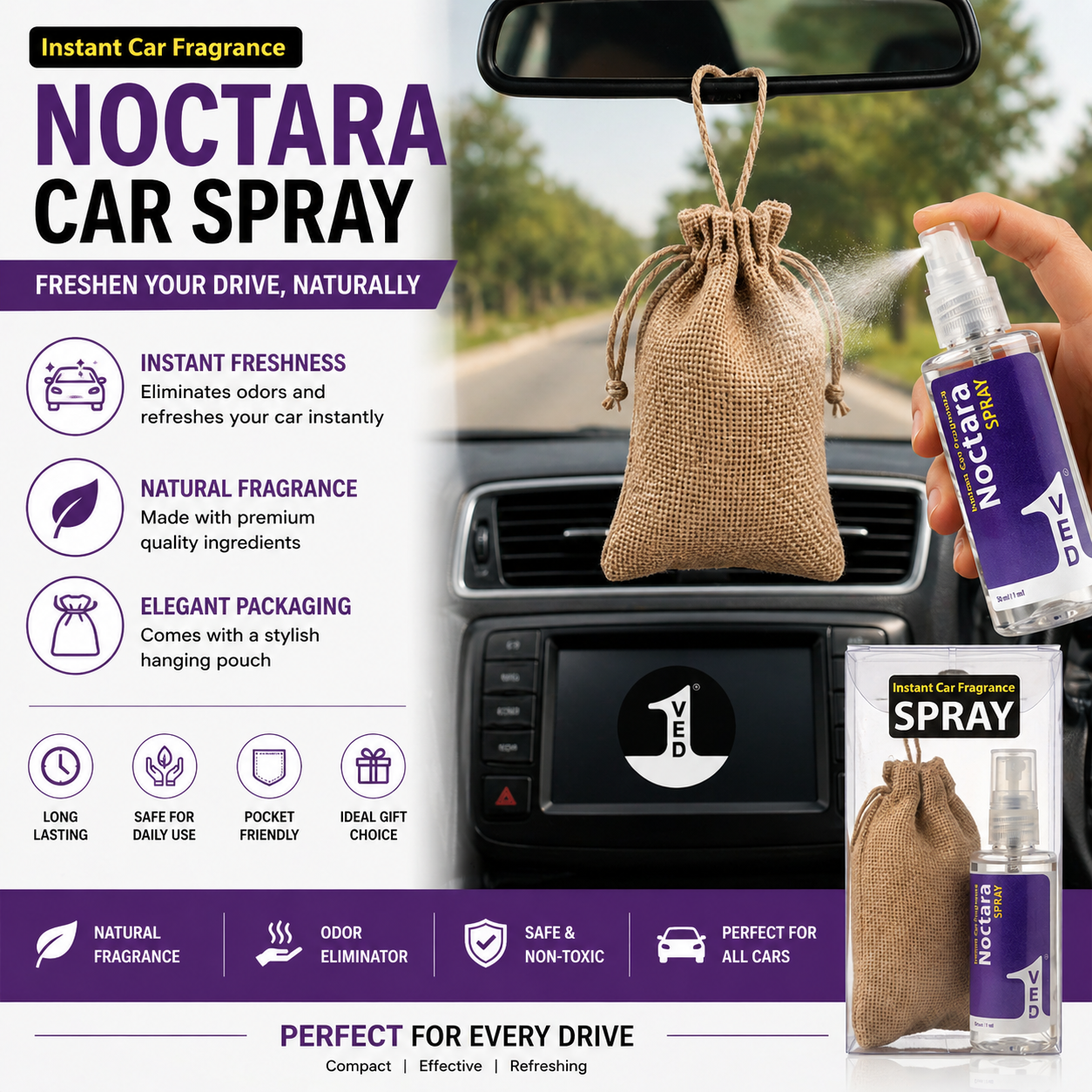 1 hanging bag + 1 Instant Car Spray
